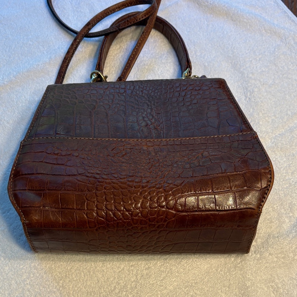 Vintage Francesco Biasia Brown Crocodile-Embossed Crossbody Bag - Picture 4 of 15
